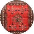thumbnail image 1 of Ahgly Company Machine Washable Indoor Round Traditional Sienna Brown Area Rugs, 3' Round, 1 of 7