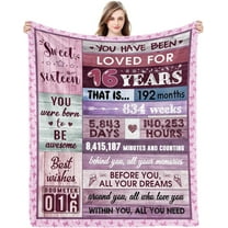 Sweet 16 Gifts for Girls, 16 Year Old Girl Birthday Gift Ideas, 16th Birthday Gifts for Girls, Gifts for 16 Year Old Girl, Sweet 16 Party Decorations Throw Blanket 60"X50"