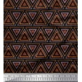 thumbnail image 1 of Soimoi Black Cotton Voile Fabric Triangle Art Geometric Printed Fabric 1 Yard 42 Inch Wide, 1 of 3