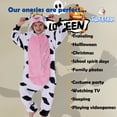 thumbnail image 3 of SWEETXIN Kids Cow Onesie Pajamas Halloween Plush Costume Sleepwear Christmas Gift for Girls Boys Jumpsuit 6Years, 3 of 7