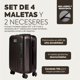 thumbnail image 2 of Set de 4 Maletas de Viaje Rígidas 20 y 18 Pulgadas con 2 Neceseres de 11 Pulgadas Equipaje Ligero con Ruedas 360 y Candado TSA Seraphiel, 2 of 6