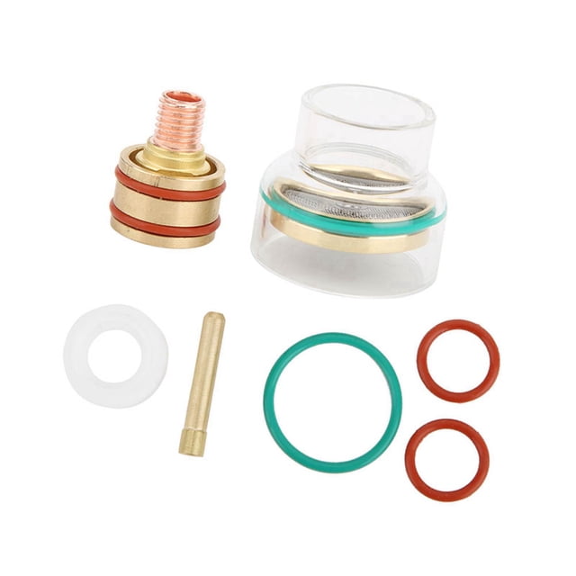 TIG Welding Kit TIG Collet Body Gas Lens Collet Consumables Kit for WP9 WP20 WP25 Torches with Glass Cup Clear View Gas Saving