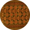 thumbnail image 1 of Ahgly Company Machine Washable Indoor Round Persian Yellow Traditional Area Rugs, 6' Round, 1 of 4