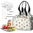 thumbnail image 4 of Pioneer Flower Floral Print Pattern Drawstring Lunch Bag Women - Drawstring Lunch Bag Insulated for Work Office - Stain-Resistant Large Lunchbags for Women with Multi-Pockets, 4 of 6