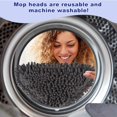 thumbnail image 6 of Wall Cleaner Mop With 79 Inches Long Handle  360° Washer Tool For Walls/ceiling Fans/dust/baseboard/floors Clean Ceiling Duster Squeegee 6 Replacement Pads, 6 of 6