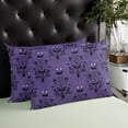 thumbnail image 4 of Halloween Throw Pillow Covers, Purple Black Haunted Ghost Fall Autumn Soft Breathable Pillow Cases with Invisible Zipper for Sleeping, Body Pillowcases for Couch Bed Sofa Chair 24x36 Inches, 4 of 6