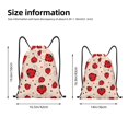 thumbnail image 2 of Xecao Red Ladybug Pattern Sports Drawstring Backpack - String Swim Gym Bag with Wet Proof Pocket for Women&Men-Medium, 2 of 6