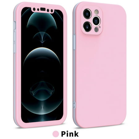 Hybrid Dual Layer iPhone 8 Case (Pink) Camera Lens Protection 360° Full Enclosing Protective Shockproof and Scratch Resistant Cover