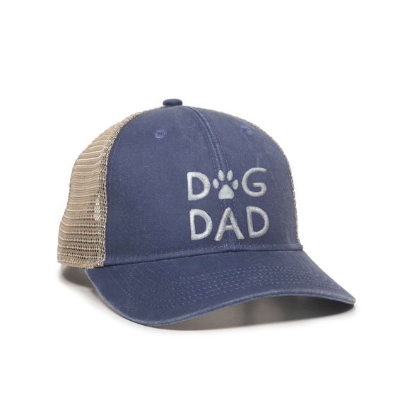 Womens Dog Dad Ponytail Mesh Back Cap