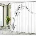 thumbnail image 4 of Ambesonne Music Shower Curtain, Meadow Dandelions Floral, 69"Wx84"L, Black White, 4 of 4