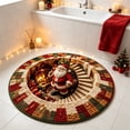 thumbnail image 5 of Optical Illusion Christmas Rug, Round Santa Claus Visual Effect Doormat, Non Slip Holiday Floor Mat for Entryway Living Room, 60cm Winter Carpet, 23.62x23.62 inch, 5 of 9