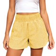 thumbnail image 2 of Tumotour Summer Board Shorts for Women's Plus Size Outdoor Work Jogging Shorts High Waist Elastic Wide Leg Plaid Pajama Bottoms Shorts with Pocket, 2 of 10