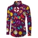 thumbnail image 3 of Camisas Para Hombre Manga Larga Camiseta con estampado digital 3D para hombre Camisa de manga corta Solapa superior (Pink, 3XL), 3 of 5