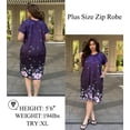 thumbnail image 2 of EKOUAER Zipper Robes for Women Short Sleeves Knit Bathrobes Knee Length Soft Lace Trim Loungewear with Pockets, 2 of 6