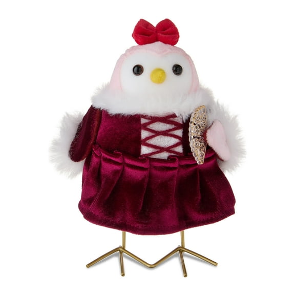 Fabric Bird with Fan Tabletop Decoration, Multicolor, 7", Valentine's Day by Way To Celebrate