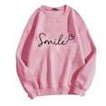 thumbnail image 4 of Amzcrzy Chandails pour Femmes Mode Imprimé Sourire Col Rond Chandail Décontracté Manches Longues pour Femmes Automne chandail Ample, 4 of 4