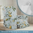 thumbnail image 2 of SCRAWLGOD Floral Leaf Butterfly Gray 4-Pieces Recliner Chair Covers, Seater Cover for Recliner Chair, Spandex Fabric Recliner Slipcovers with Pockets, Furniture Covers for Pet, Living Room, 2 of 7