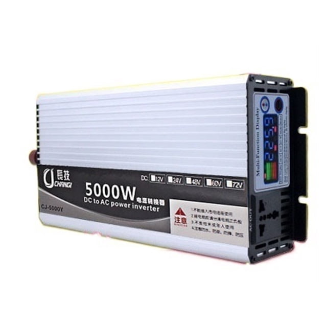 Corrective Wave Digital Display Inverter 5000W Power Inverter 12V 24V 48V 60V 72V To 220 Converter Color Screen Intelligence For Motorhomes,Truck,Boat,Camping,Household,Van ,Safety