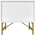 thumbnail image 7 of 19 Inch Nightstand，Modern End Table with 2 Drawers，2 Tier Side Table with Gold Legs for Bedroom, Living Room, White, 7 of 7