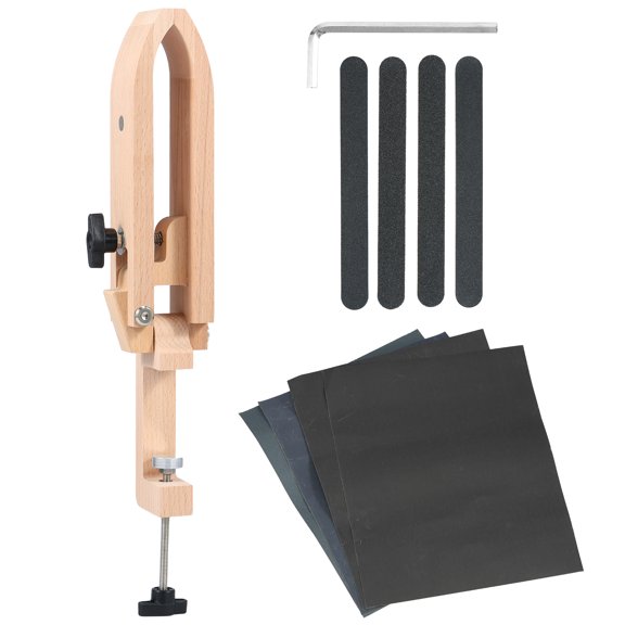 Evjurcn Stitch Pony Beech Wood Leather Pony Foldable Table Desktop Stitching Pony Horse Clamp Adjustable Leather Sewing Pony Professional Leather Working Tools