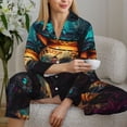 thumbnail image 6 of Pajama Sets for Women 2 Pcs, Underwater Treasure Chest Button Down Long Sleeve Sleepwear Lounge PJ Sets, 6 of 6