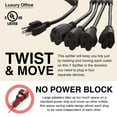 thumbnail image 5 of Luxury Office 4 Way Outlet Splitter 3 Prong Split Extension Cord For Home Office 6ft Pack of 3, 5 of 7