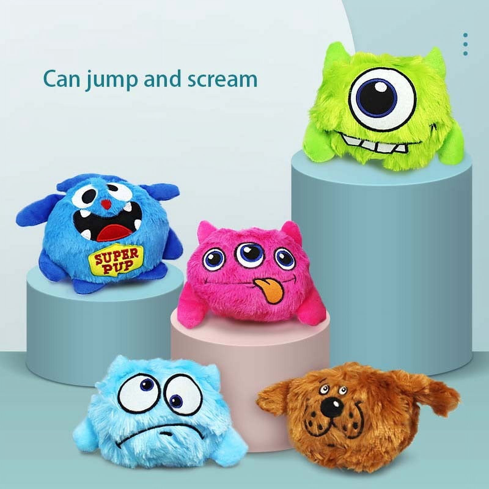 Upgraded dog toy interactive monster plush clucking ball shaking squeaking crazy bouncing toy puppy exercise electronic toy pet electric entertainment