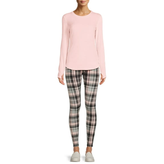 ClimateRight by Cuddl Duds Women's Stretch Luxe Velour Top and Leggings Base Layer Set, 2-Piece, sizes S to XXL