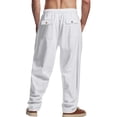 thumbnail image 4 of ZHOGXU Mens Long Pants Trendy Wide Leg Breathable Elastic Waist Lightweight Relaxed Fit With Pocket Comfortable Everyday Wear, 4 of 6