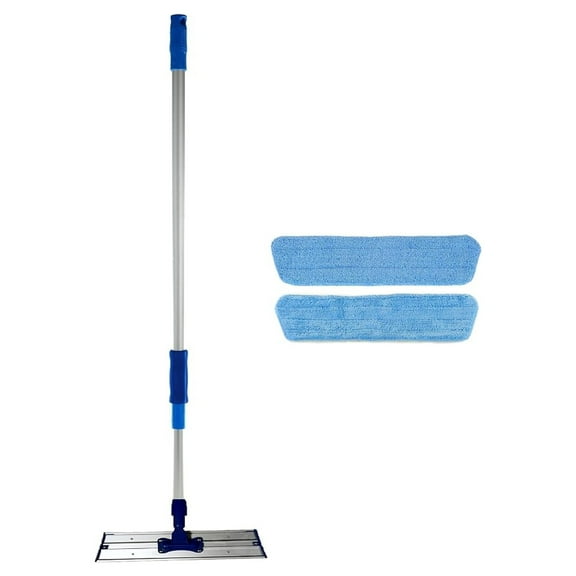 16 inch Professional Microfiber Mop Kit with Two Microfiber Mop Pads for All Surfaces