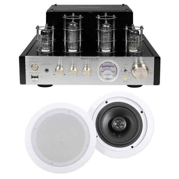 Rockville BluTube Tube Amplifier/Home Theater Receiver (2) 6.5" Ceiling Speakers