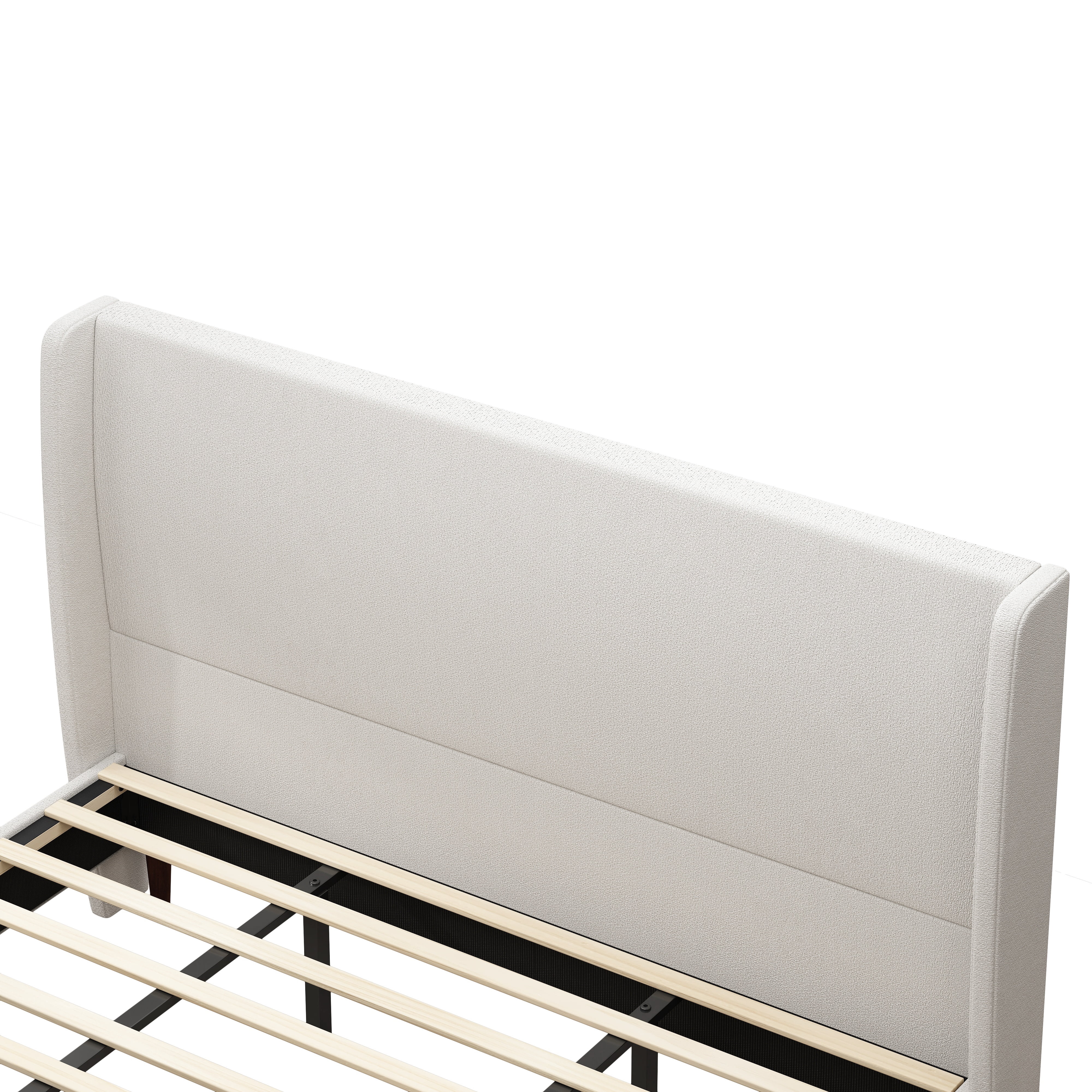 avobird Chenille Upholstered Headboard King Size, Bed Frame Mount, Featuring High-Density Sponge Padding, Luxury Texture No Box Spring Needed Comfort and Style, Ivory White