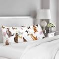 thumbnail image 2 of ABPHOTO Cat Kitten Hunts Butterfly Body Pillow Covers Pillowcase 20x60 inch Watercolor Painting Body Pillow Case Protector, 2 of 2