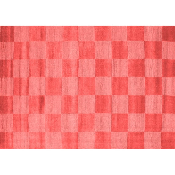Ahgly Company Indoor Rectangle Checkered Red Modern Area Rugs, 2' x 4'