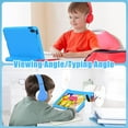 thumbnail image 4 of AVAWO Kids Case for New iPad (A16) 11th Generation 11 Inch 2025 & iPad 10th Generation 10.9" 2022 with Built-in Screen Protector Durable Shockproof Lightweight Handle Cover, Blue, 4 of 11
