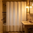 thumbnail image 4 of Oefntac Rideau de Bain en Polyester Robuste Motif Gaufré Imperméable Douche Uni Rideau de Salle de Bain Doublure d'Isolation Thermique, 4 of 6