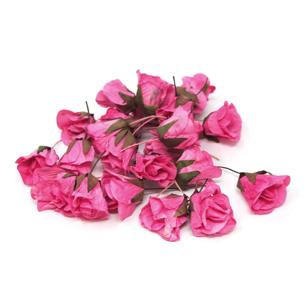Artificial Decorative Loose Roses, Pink, 1Inch, 24Count