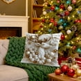 thumbnail image 6 of HomeKingdee White Relief Aesthetic Christmas Throw Pillow Covers, Soft Comfy Xmas Santa Claus Trees Pillow Cases, Poinsettia Snowman Reindeer 3D Decor, 6 of 6