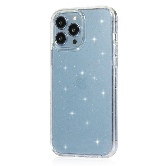 CASELIX iPhone 14 Pro Max Case Glitter Clear Heavy-duty Hard PC Phone Case, for Women Bling Anti-Yellowing Cute iPhone 14 Pro Max Cover Glitter - Clear Glitter Armor