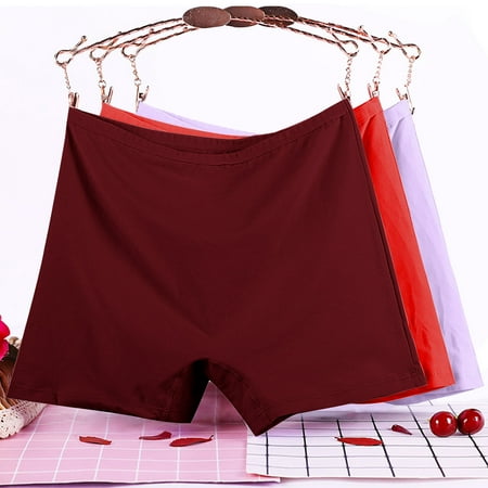 Plus Size Underwear  Leak Proof Cotton Shorts  High Waist  Solid Color  XL-6XL  Women s  Comfort Fit  Everyday Wear  Stay Dry  Breathable  Seamless Design  Womens Shirts Plus Size | Red 4XL