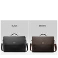 thumbnail image 7 of Fashion Men's Briefcase Business Portfolio Men's bag Messenger Bag male Shoulder Bag leather bag luxury bag laptop bag (Black,40x30x7.5 cm), 7 of 7