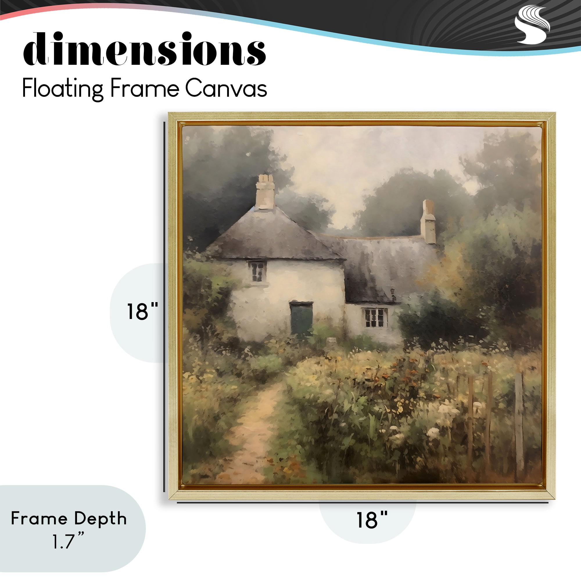 Stupell Industries Cottage Comfort in Summer Garden Gold Framed Floater Canvas Wall Art, design by Creative Studio