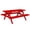Bright Red, variant on Keystone Amish Co. Poly Composite Table with attached Benches, 6-Foot, Turf Green