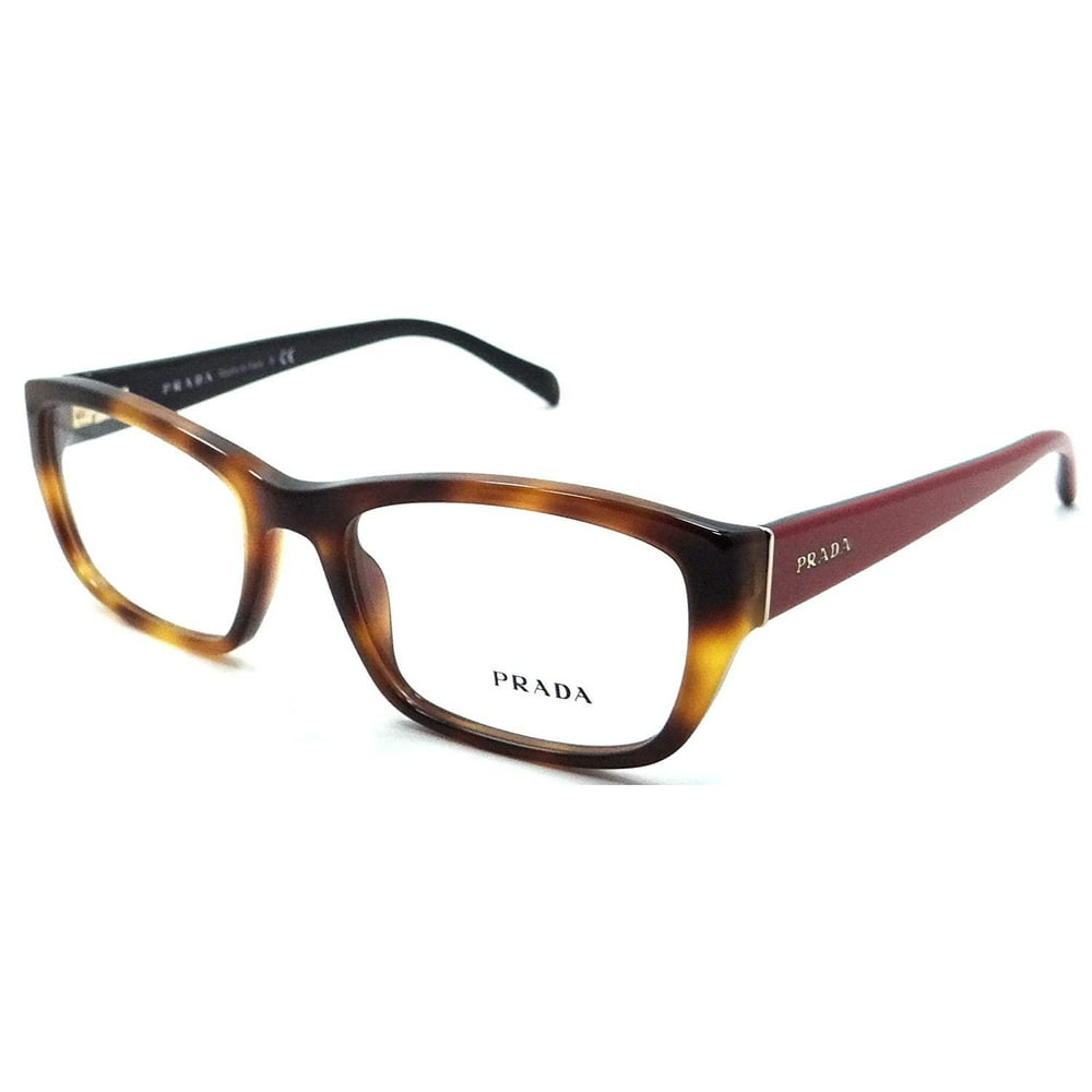 Prada Rx Eyeglasses Frames Vpr 18o Tkr1o1 52x18 Havana / Red Made In