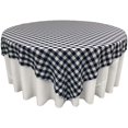 thumbnail image 2 of LA Linen TCcheck90x90-NavyK72 Polyester Gingham Checkered Square Tablecloth, White & Navy - 90 x 90 in., 2 of 2