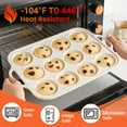 thumbnail image 6 of 2 Pack Silicone Muffin Pan, with Metal Reinforced Frame - Cupcake Pan Normal 12 Cups for Baking, Colorful Strip, 6 of 10