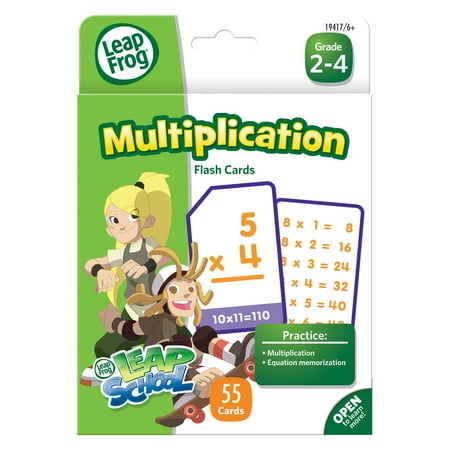 The Board Dudes LeapFrog Flash Cards, Multiplication, 4-3/4" x 6", 55 Cards