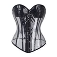 thumbnail image 1 of Women's Corset Gothic Waist Training Corset Elastic Design Buckles Closure Body Shaper Corset + G-string Black/S-2XL, 1 of 8