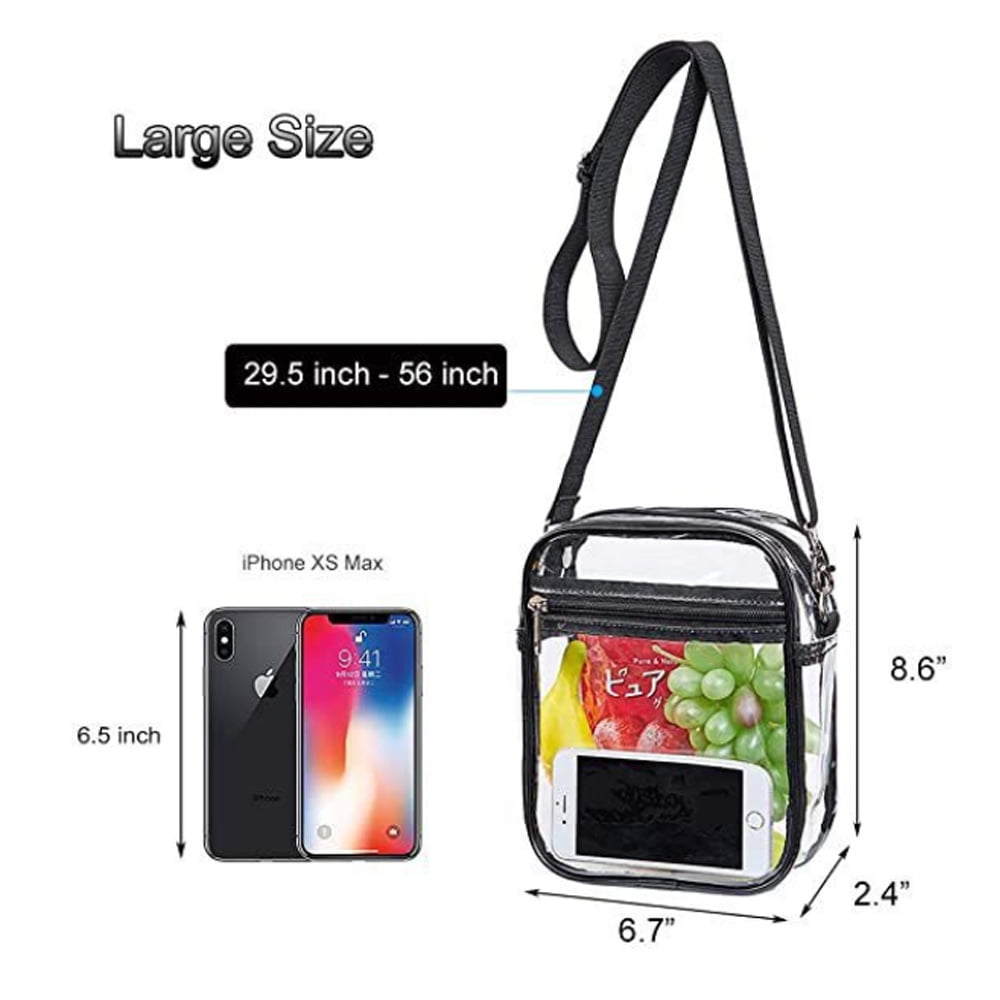 WEIMZC Clear Bag Stadium Approved, Adjustable Shoulder Strap Clear Crossbody Purse Bag for Concerts Sports Events Festivals