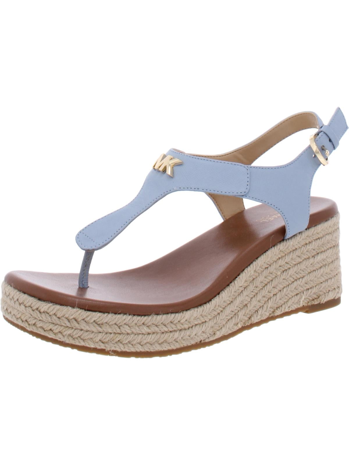 MICHAEL Michael Kors Womens Laney Leather Wedge Sandals Blue 8 Medium (B,M)  - Walmart.com